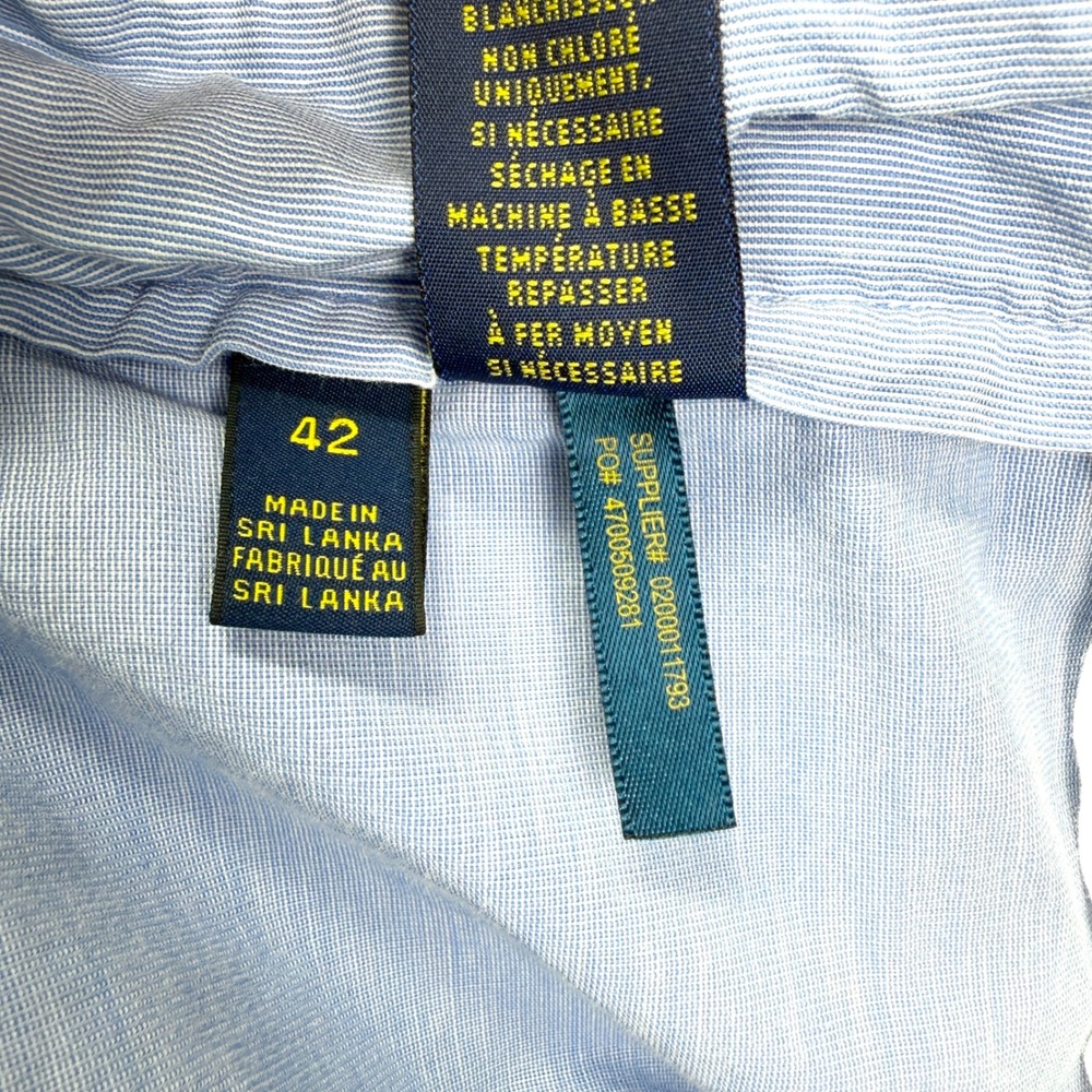 Polo Ralph Lauren Shorts Mens 42 Blue Stripe Stretch Straight Fit Seersucker - Picture 7 of 9